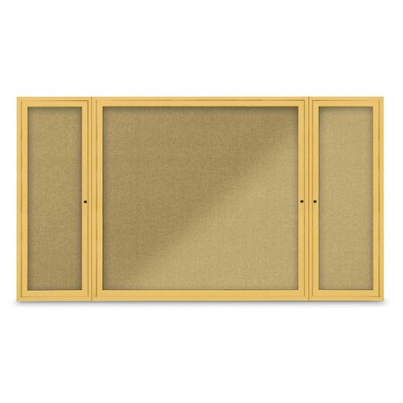 United Visual Products Indoor Enclosed Combo Board, 48"x36", Gold Frame/White Porcelain & Cloud UVCB4836G-WHTPORC-CLOUD